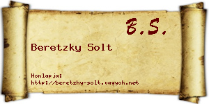 Beretzky Solt névjegykártya